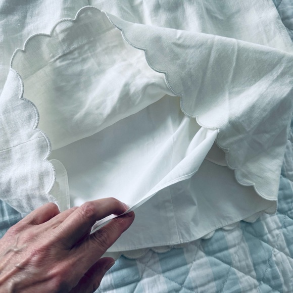 NWT $380 LoveShackFancy Sydow White Scalloped Linen Mini Dress Sz 2 - Picture 12 of 16